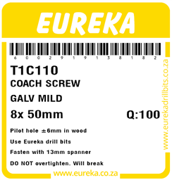 T1C110 - Coach Screw -T1C110_Label_T
